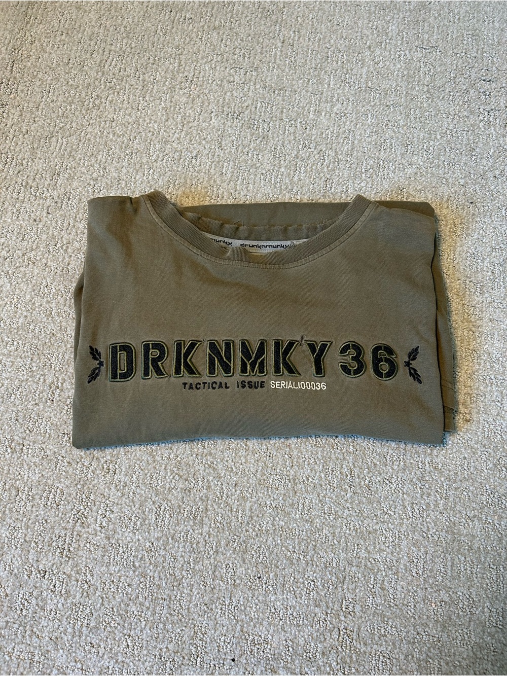 DrunknMunky 3 Tee Shirt 2XL  Tacktical Issue Serial 100036
